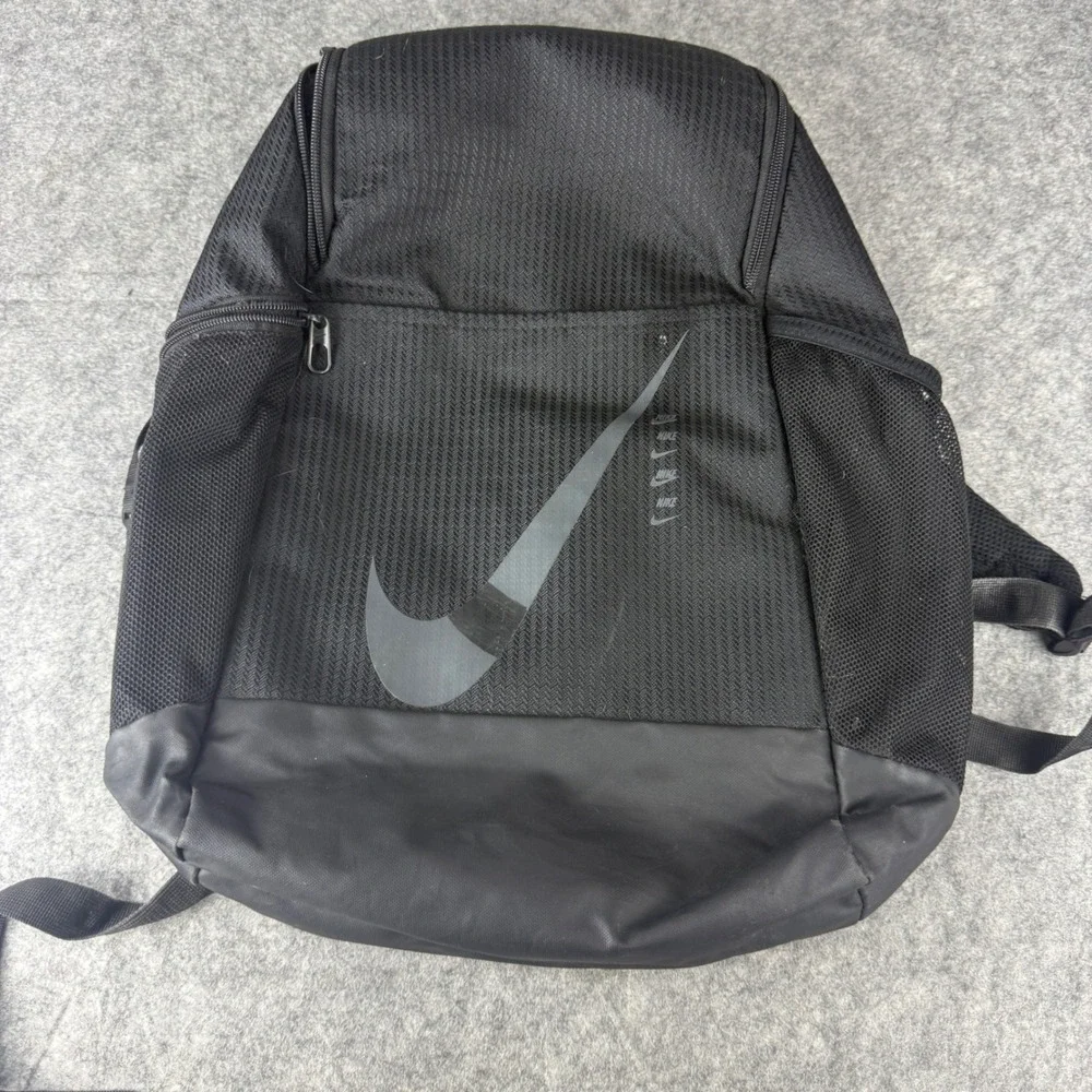 Nike Black Mesh Swoosh Logo Backpack School Gym Bag RN56323